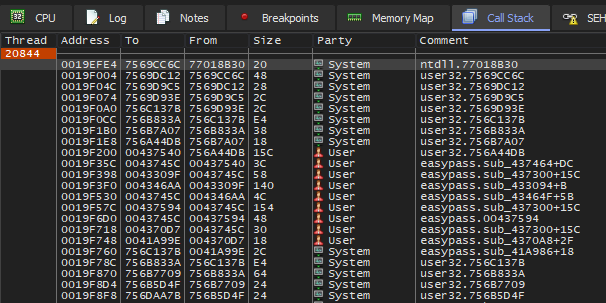 Hardware watchpoint triggered