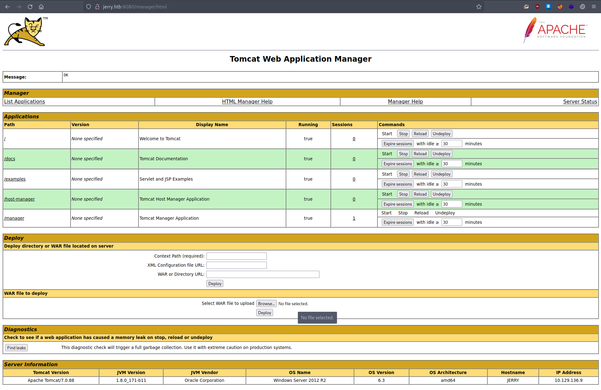 Apache Tomcat Manager App